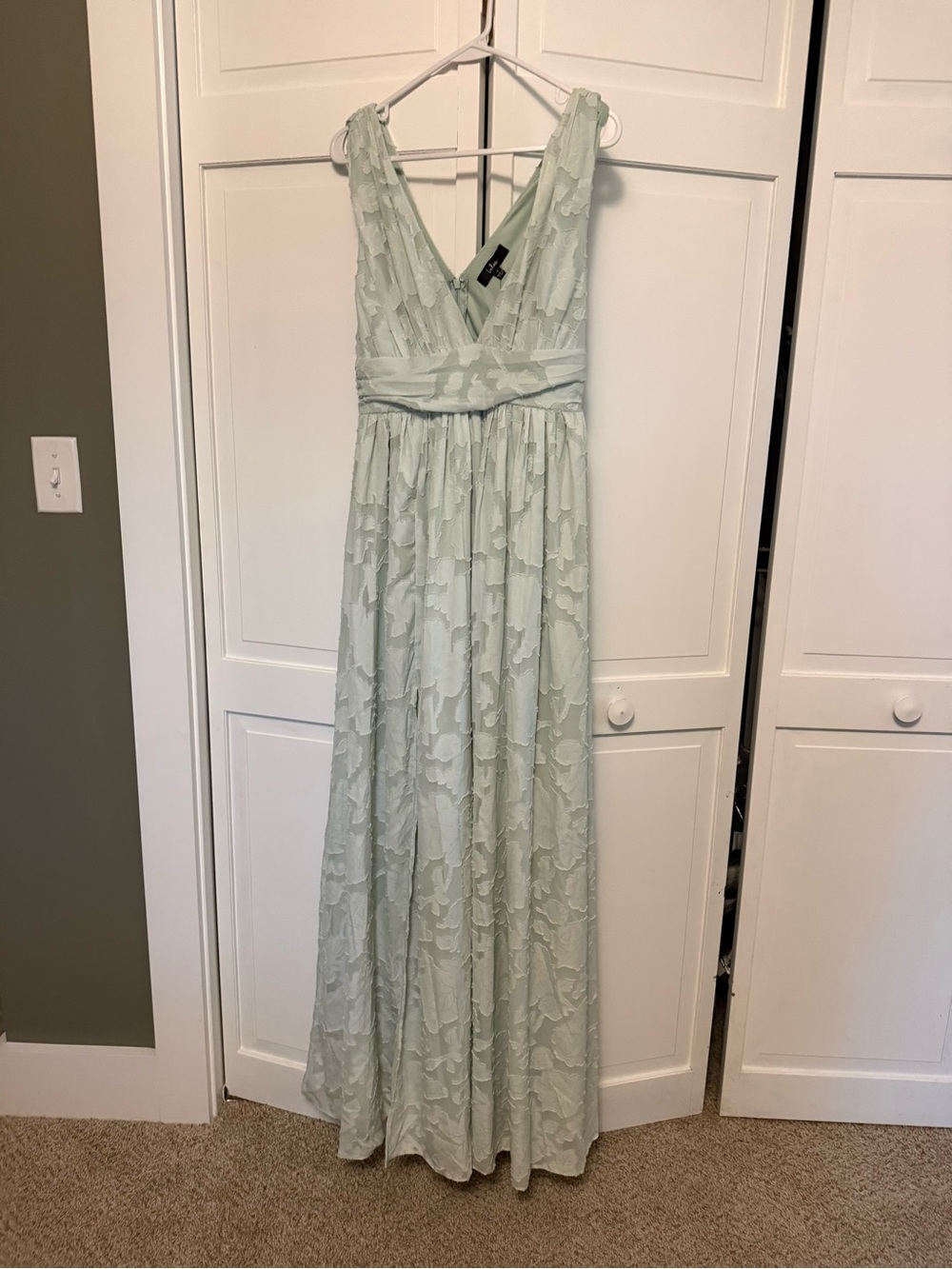 Green floral/lace maxi dress